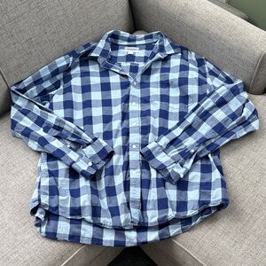 Amazon Essentials Men's Blue Plaid Button Down Shirt